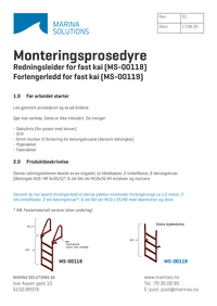 Monteringsprosedyre Redningsleider fra fast kai MS 00118 MS 00119